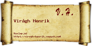 Virágh Henrik névjegykártya